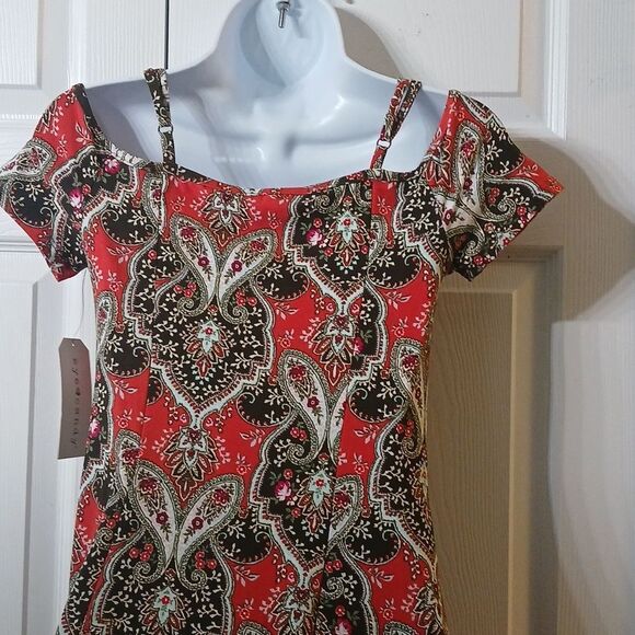 Eye Candy cold shoulder paisley butter soft midi dress   Sz M  NWT - Picture 7 of 9